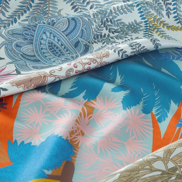 NWT Hermes Reversible 100% Silk Scarf, 90cm, Faivre Design, Double Face, Blue - Picture 5 of 16